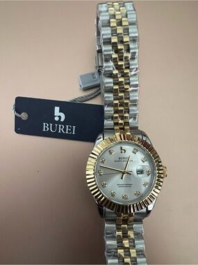 BUREI Two tone quartz watch